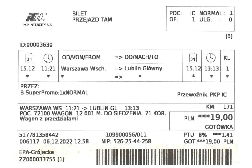 Bilety PKP Intercity