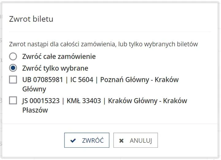 Krok po kroku zwrot