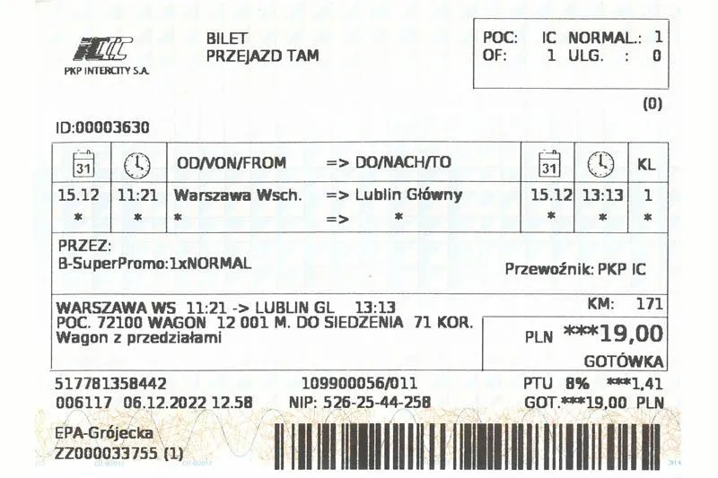 Przedsprzedaż biletów PKP