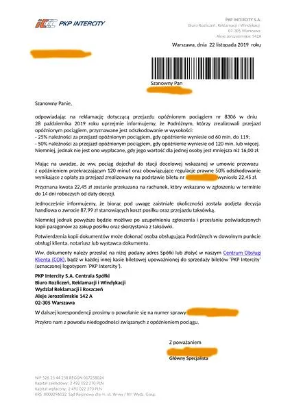Skuteczna reklamacja do PKP