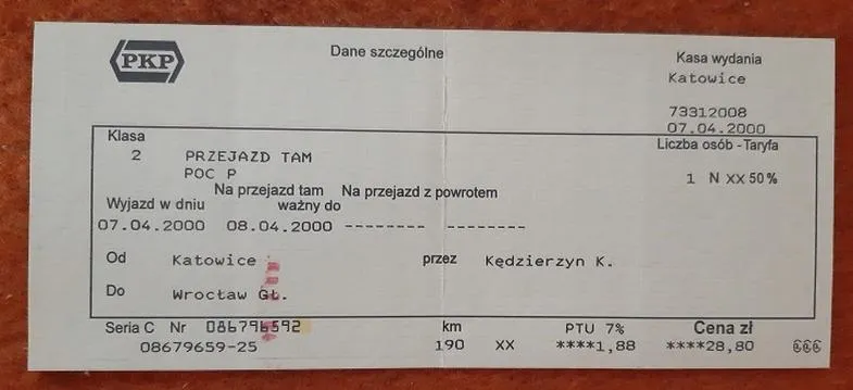 Ważność biletów PKP