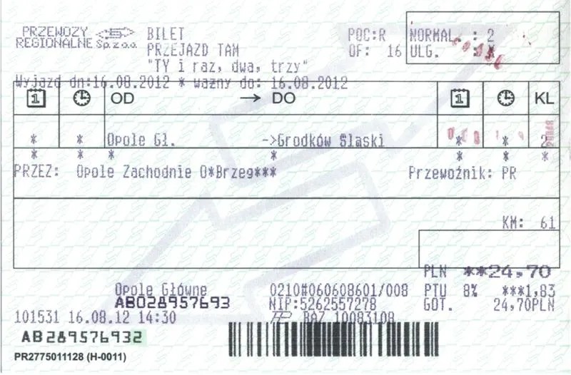 Zmiana biletów PKP